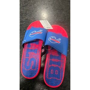 FOCO NFL Buffalo Bills Men's Gel Slide Sandals Blue Red Size XL 13-14 NEW